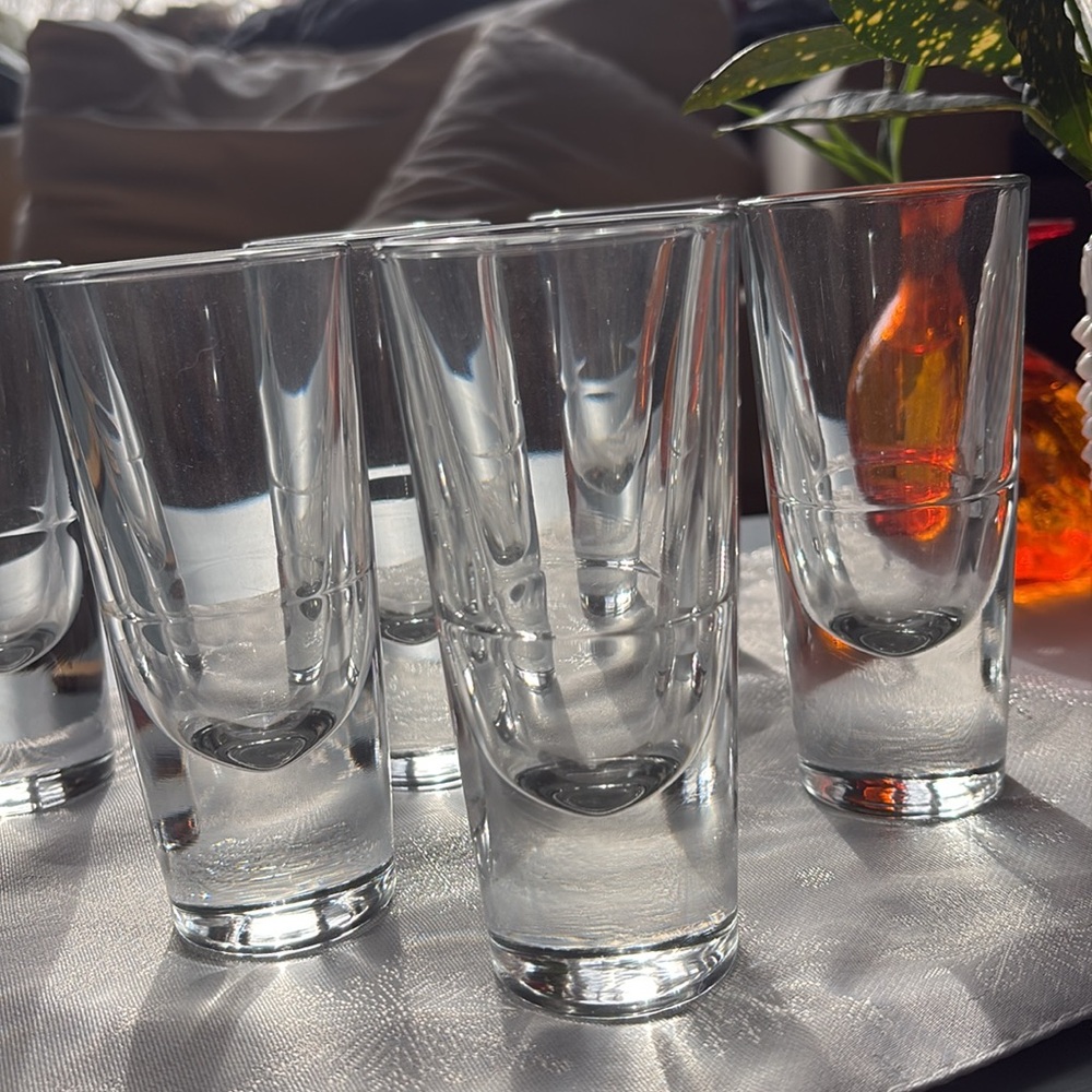 1980s Carlo Moretti Modernist "Bullet" Italian Brunch Glasses- Set of 6